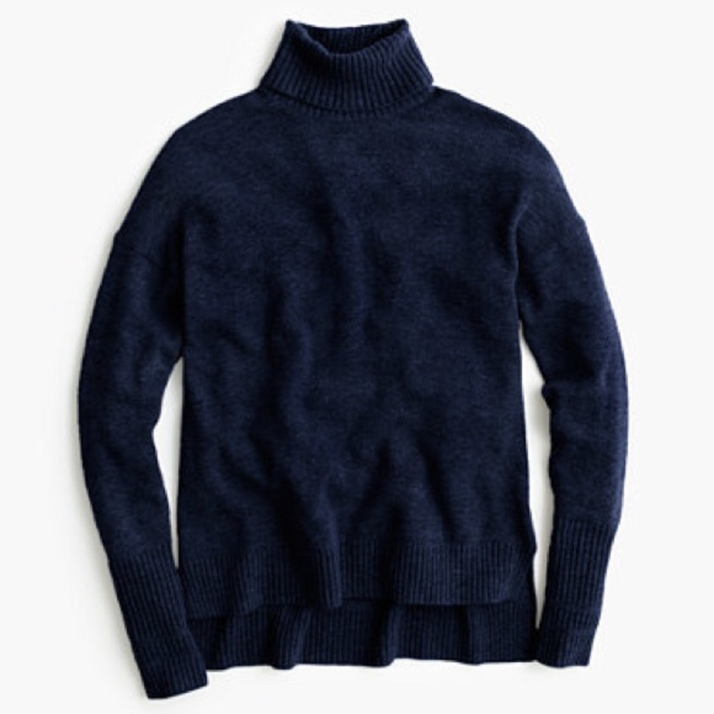 J.Crew Navy Wool Turtleneck Sweater
